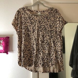 Cheetah scoop neck top